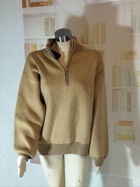 Truth Men's Zip-Up Sweater in Tan